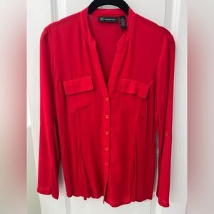 INC International Concepts Vibrant Red Button-Down Shirt